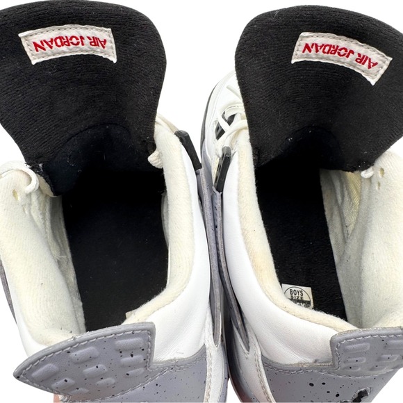 Air Jordan 4 Shoes Sneakers Retro GS Boys Size 6.5Y White Cement Grey 408452-103 - Picture 11 of 14